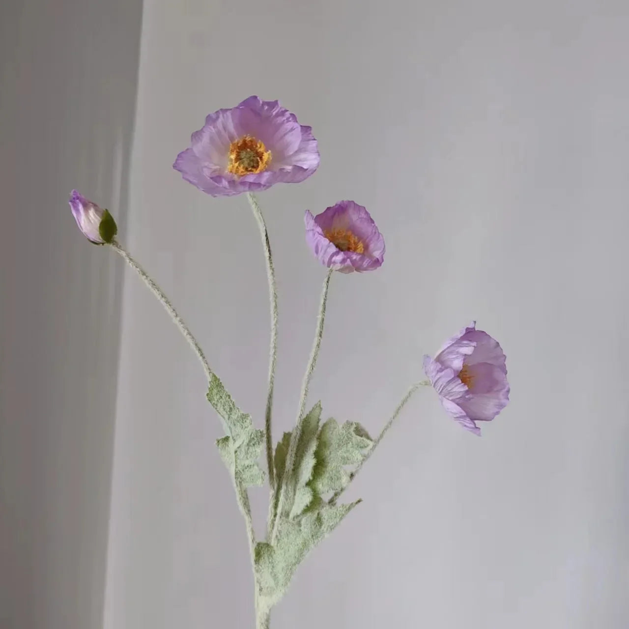 Silk Poppy Flowers (Long Stem) for Decor