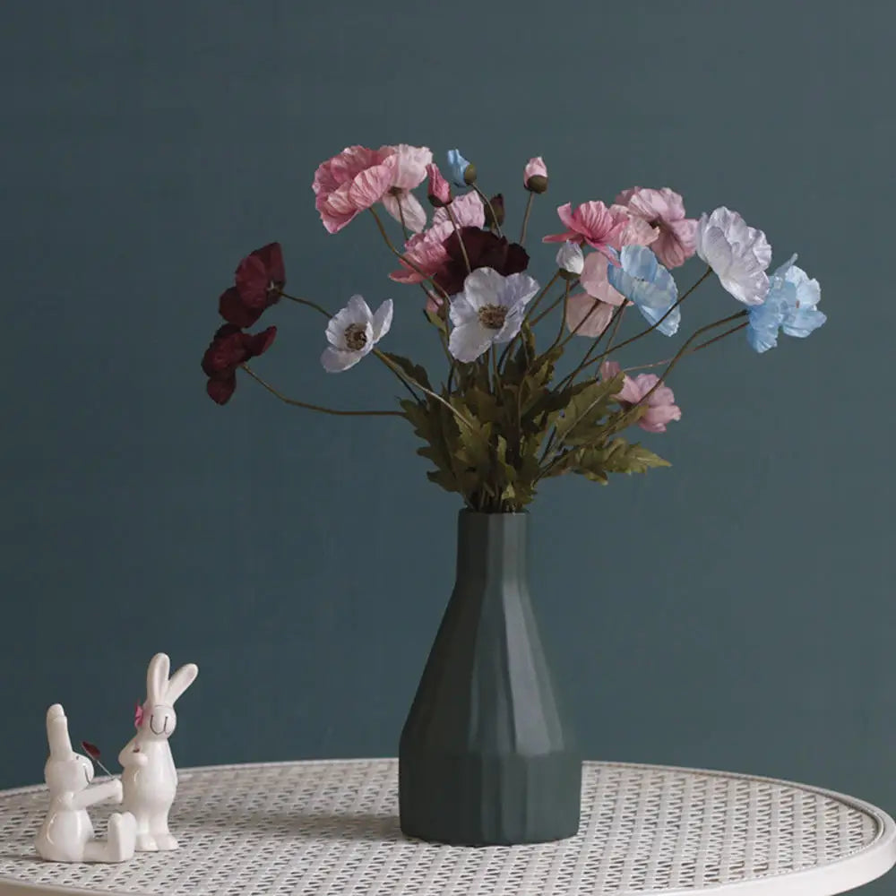 Silk Poppy Flowers (Long Stem) for Decor