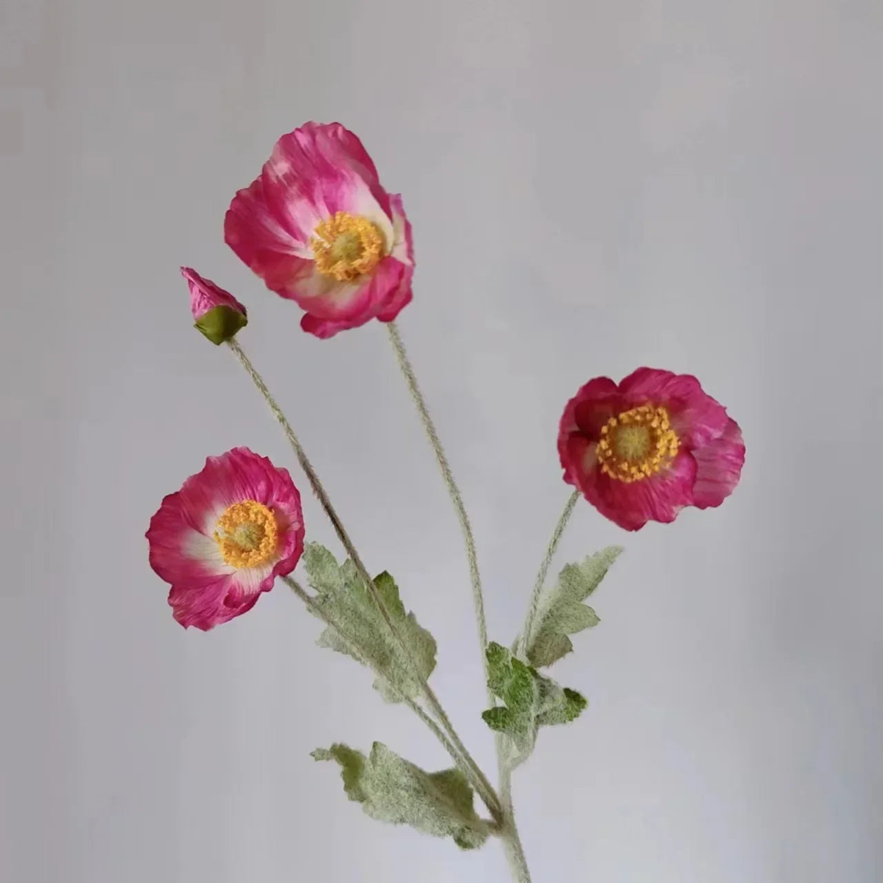 Silk Poppy Flowers (Long Stem) for Decor