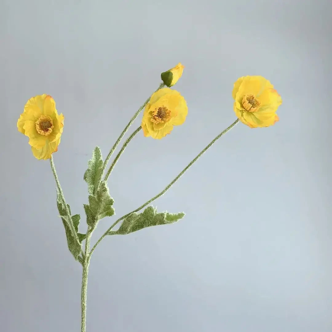 Silk Poppy Flowers (Long Stem) for Decor