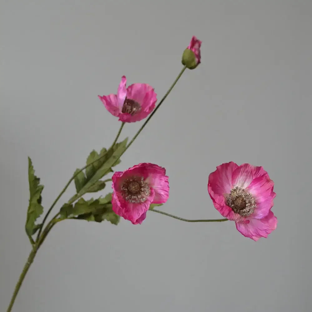 Silk Poppy Flowers (Long Stem) for Decor