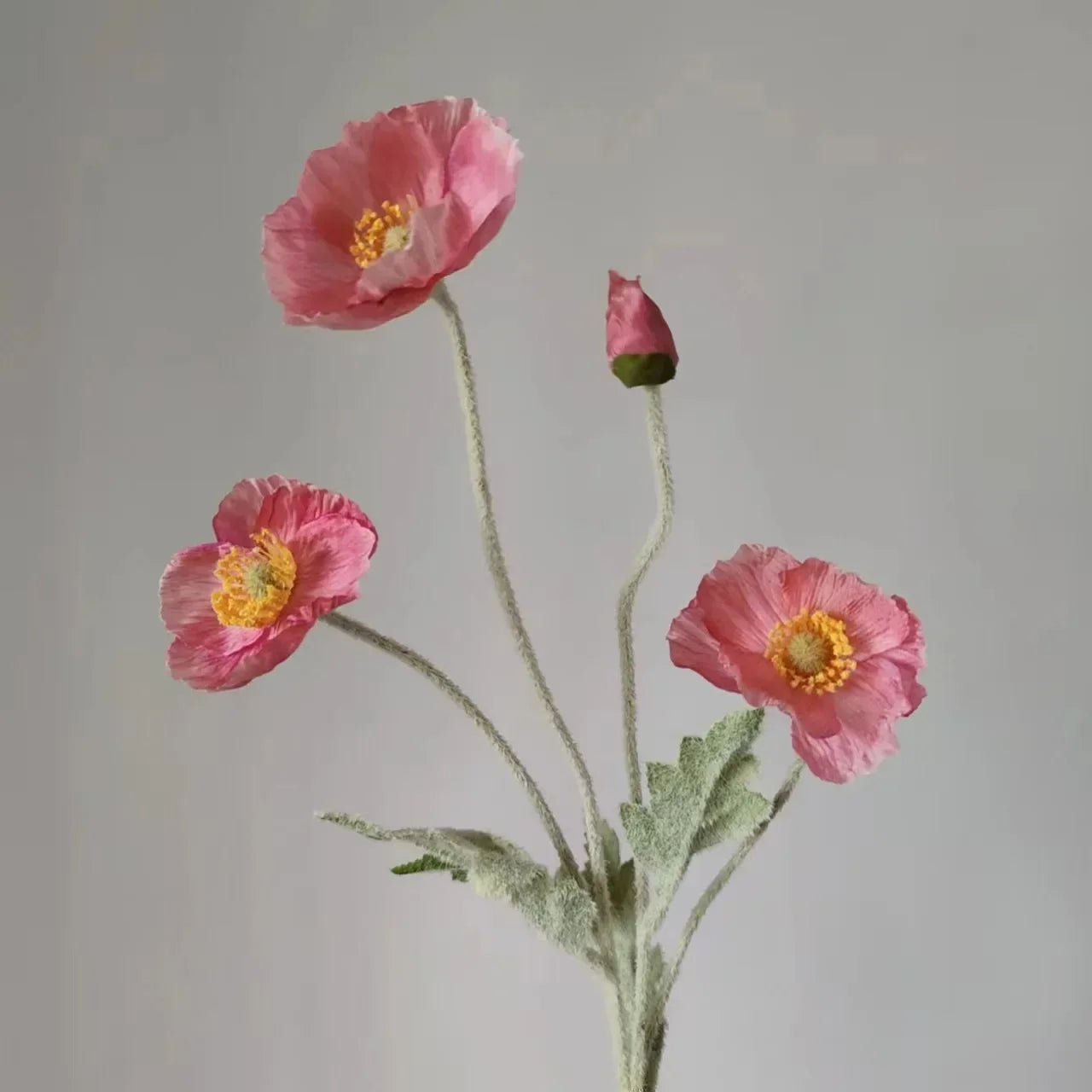 Silk Poppy Flowers (Long Stem) for Decor