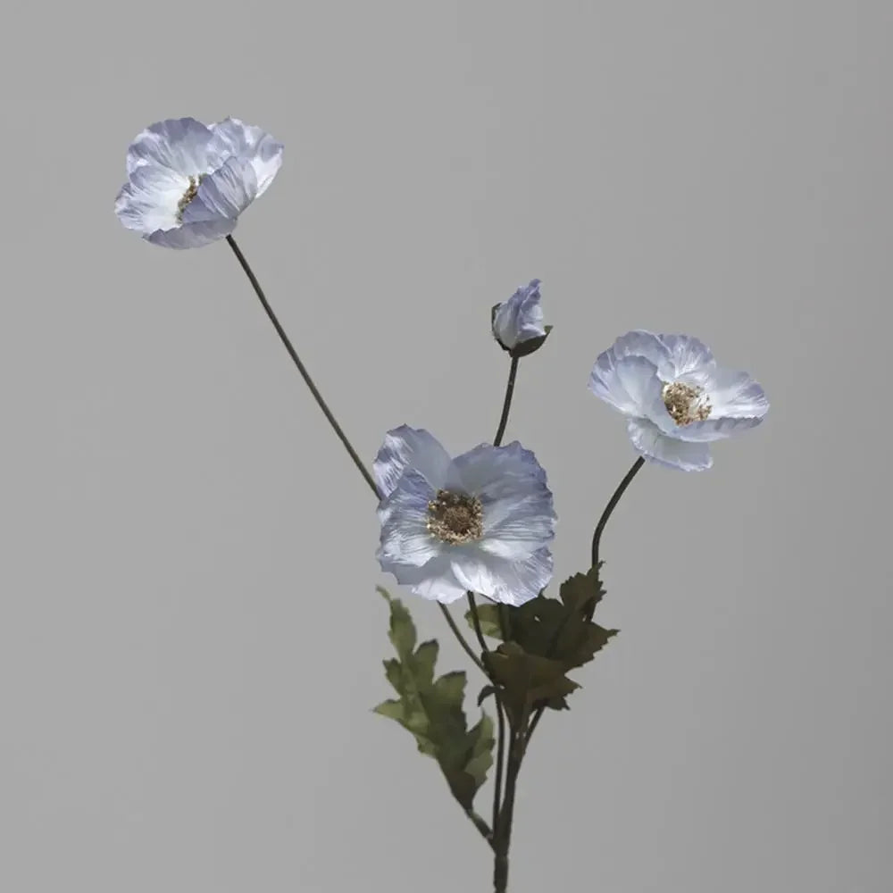 Silk Poppy Flowers (Long Stem) for Decor