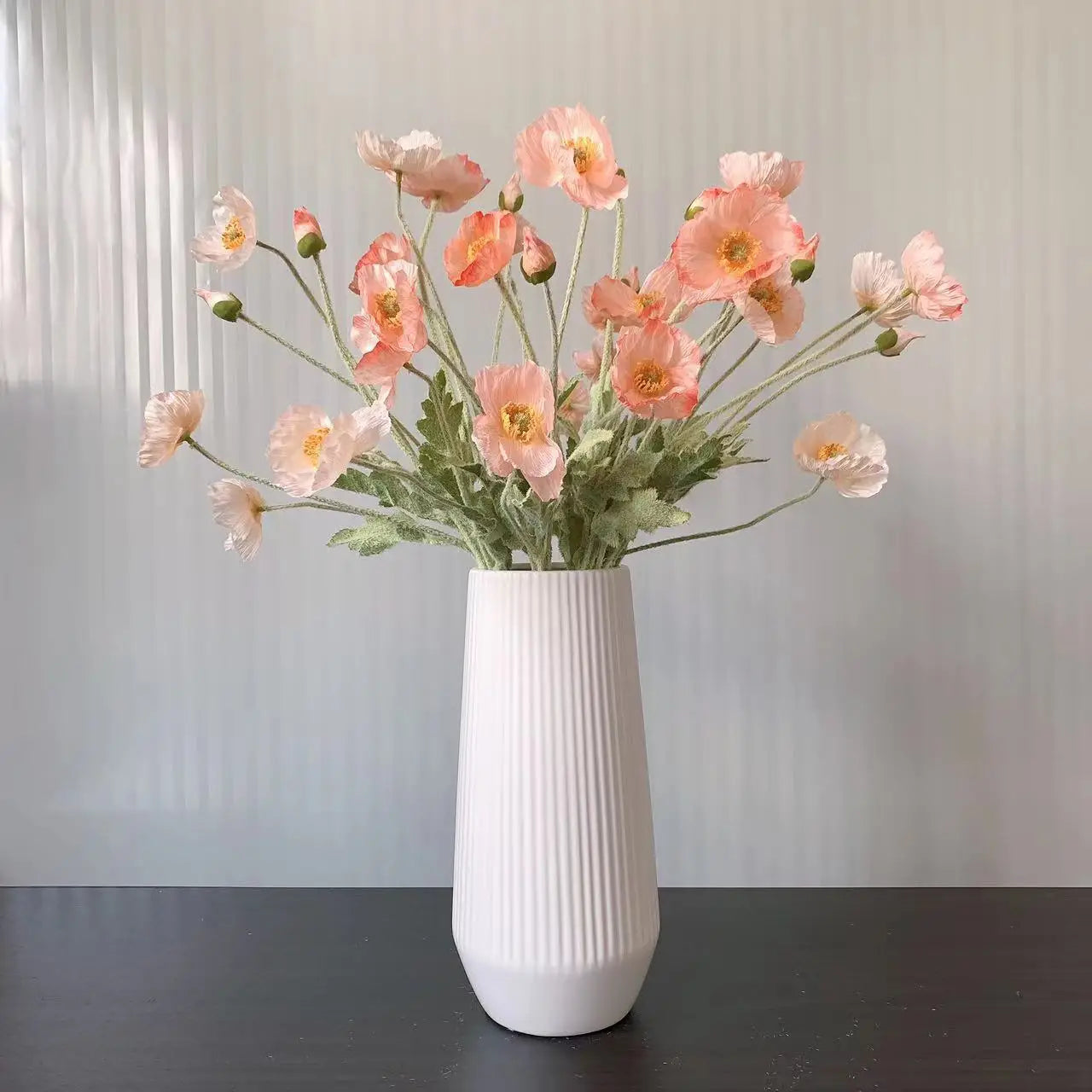 Silk Poppy Flowers (Long Stem) for Decor