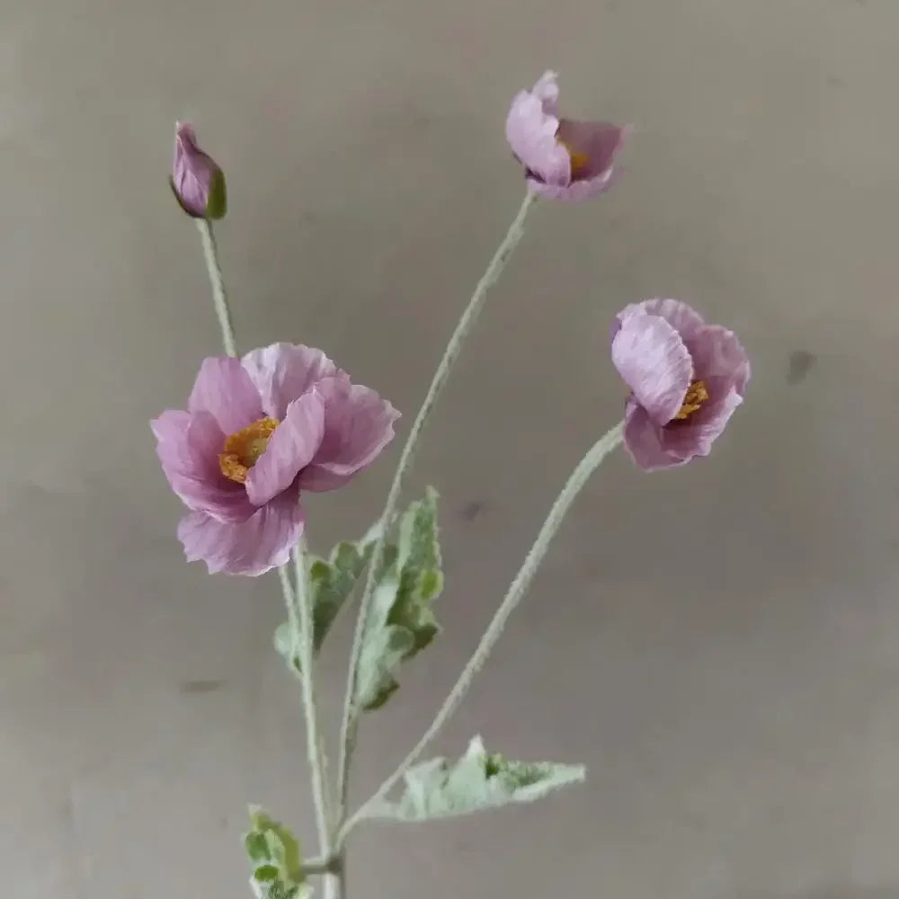 Silk Poppy Flowers (Long Stem) for Decor
