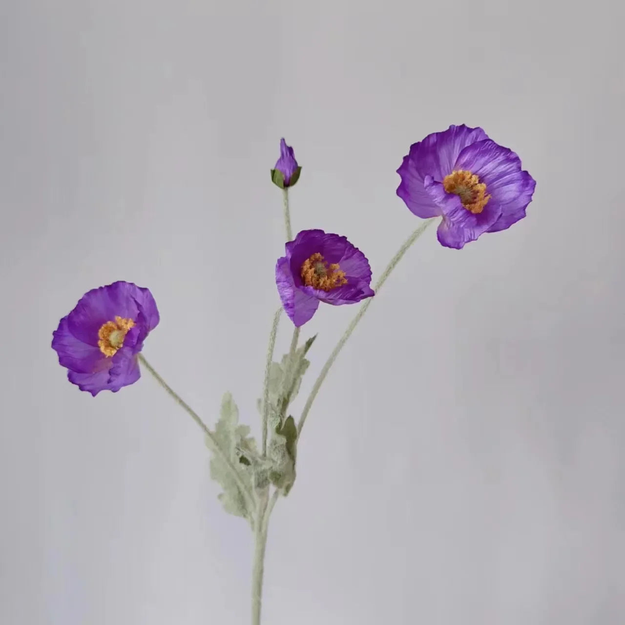 Silk Poppy Flowers (Long Stem) for Decor
