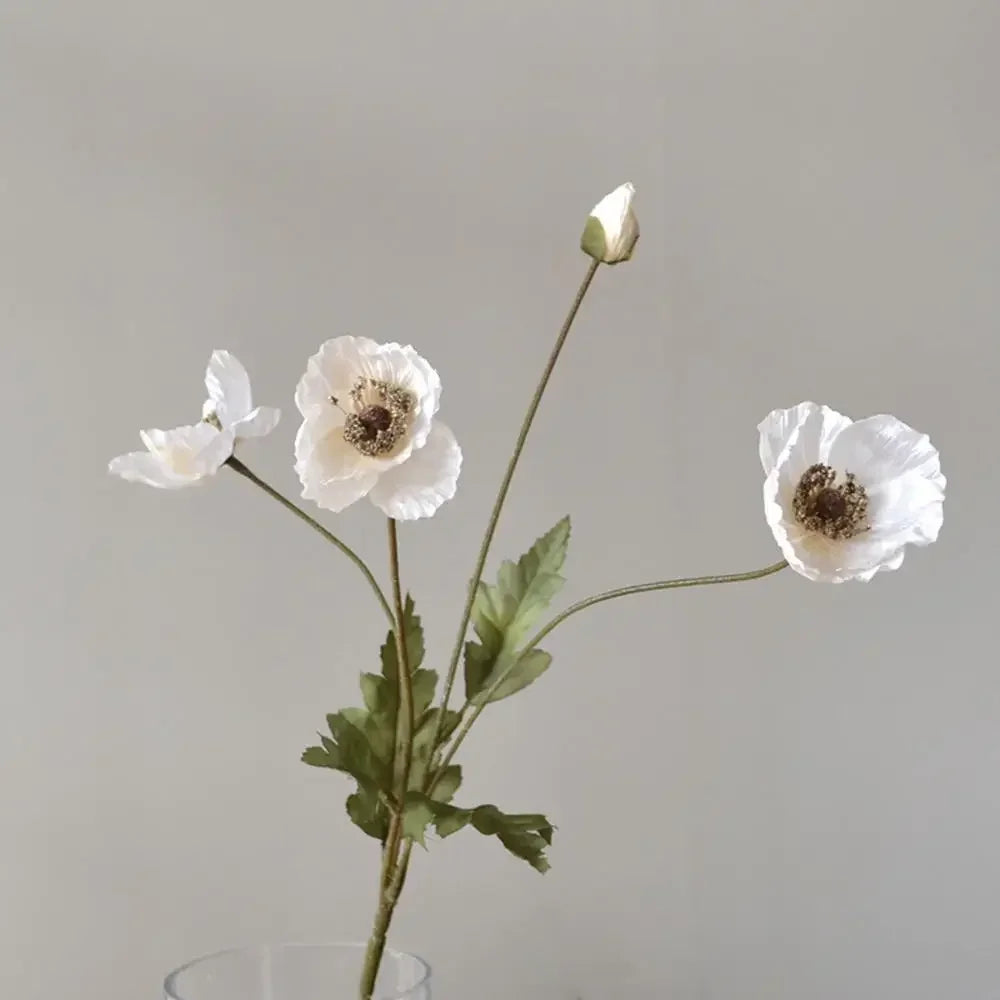 Silk Poppy Flowers (Long Stem) for Decor
