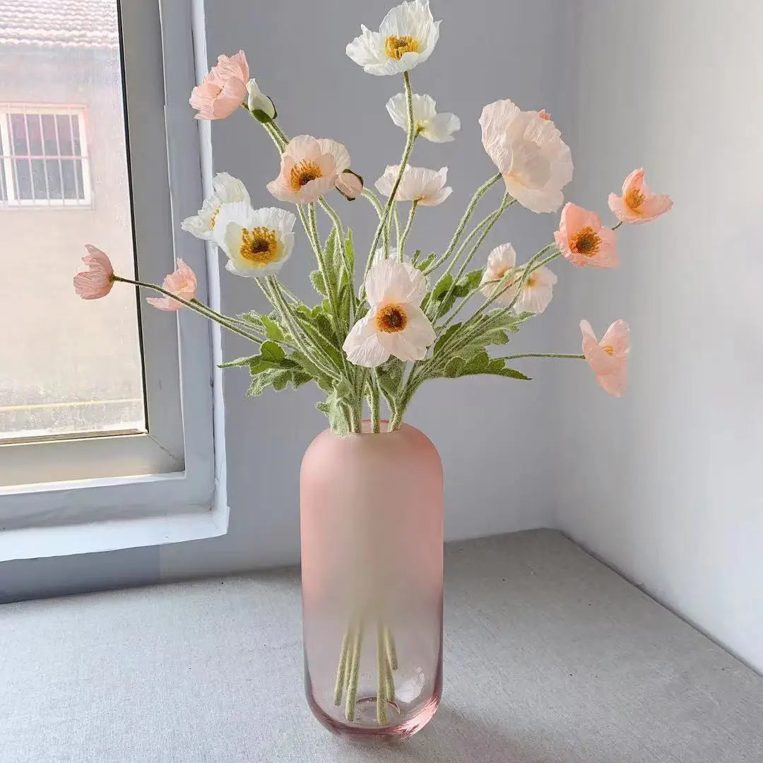 Silk Poppy Flowers (Long Stem) for Decor