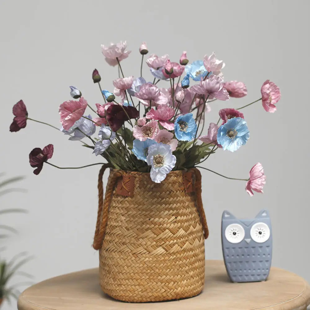 Silk Poppy Flowers (Long Stem) for Decor