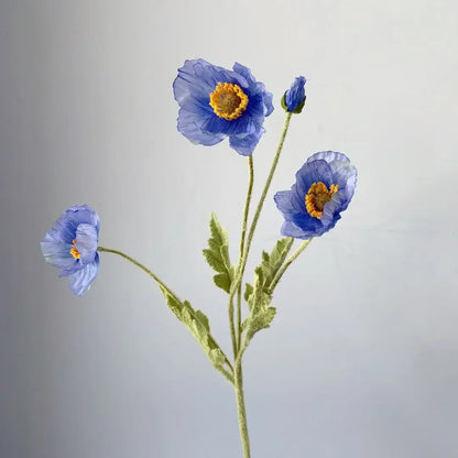 Silk Poppy Flowers (Long Stem) for Decor