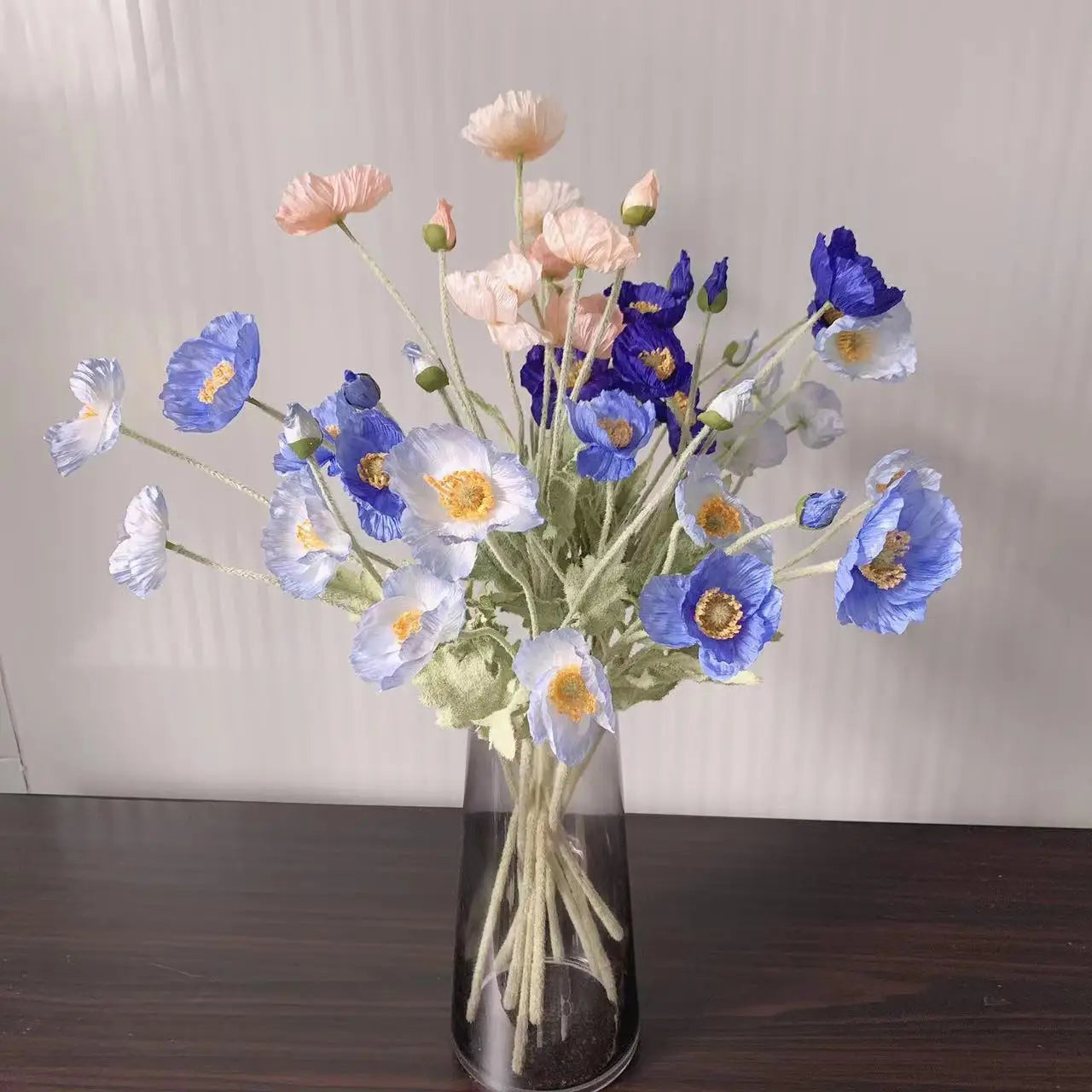 Silk Poppy Flowers (Long Stem) for Decor