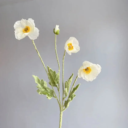 Silk Poppy Flowers (Long Stem) for Decor