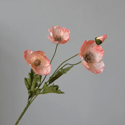Silk Poppy Flowers (Long Stem) for Decor
