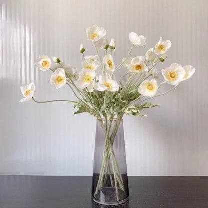 Silk Poppy Flowers (Long Stem) for Decor