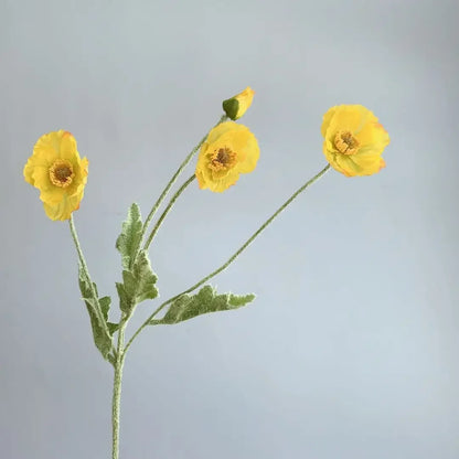 Silk Poppy Flowers (Long Stem) for Decor