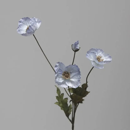 Silk Poppy Flowers (Long Stem) for Decor