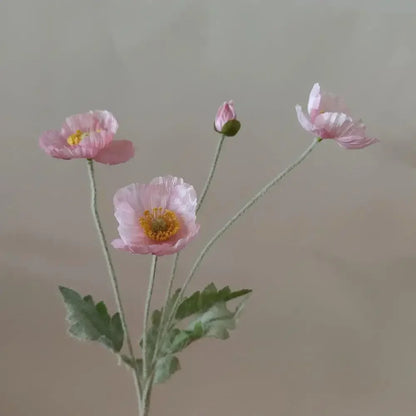 Silk Poppy Flowers (Long Stem) for Decor