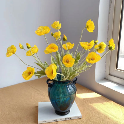 Silk Poppy Flowers (Long Stem) for Decor