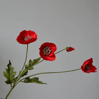 Silk Poppy Flowers (Long Stem) for Decor